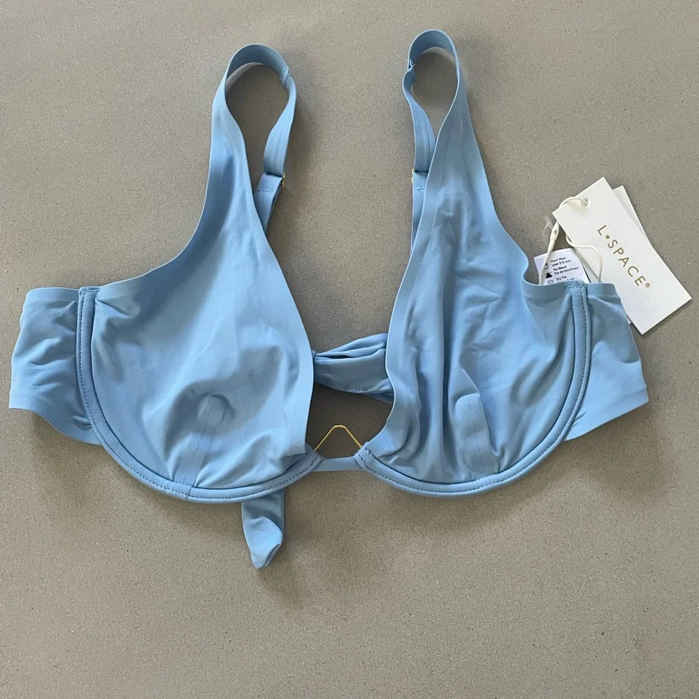 NWT L*Space Seamless Alana Top & Cabana Bottom M Light Blue - Picture 3 of 8